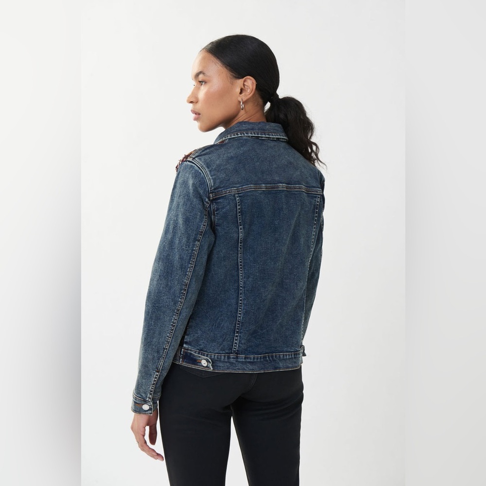 JOSEPH RIBKOFF Sequin Denim Jacket - Picture 3 of 12